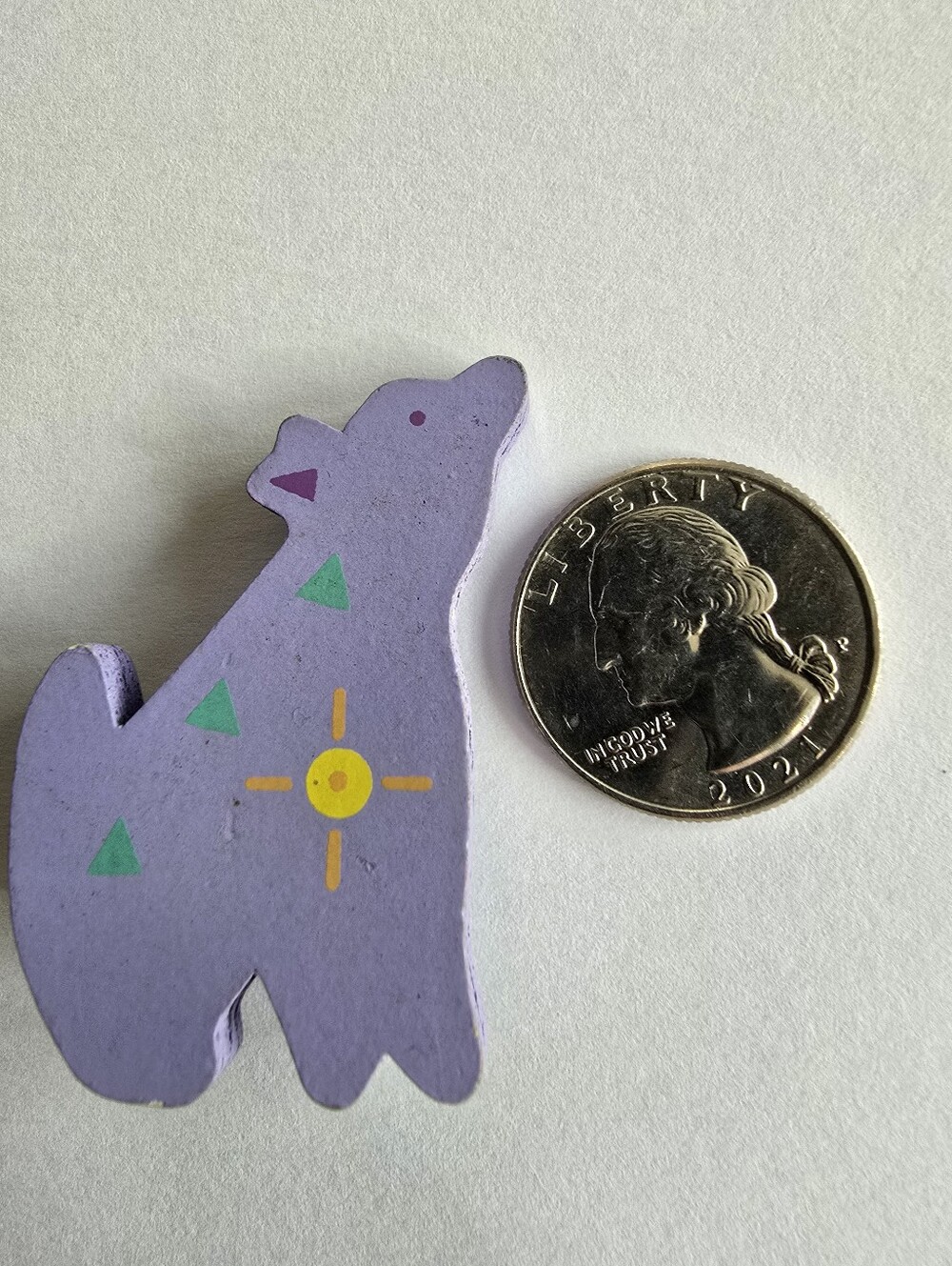 Vintage wolf brooch pastel dog coyote howl southwestern western pin memphis - Picture 8 of 8